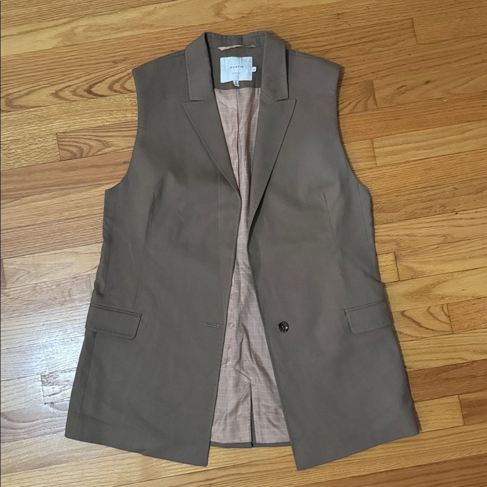 MUNTHE brown tan Sleeveless Blazer Vest